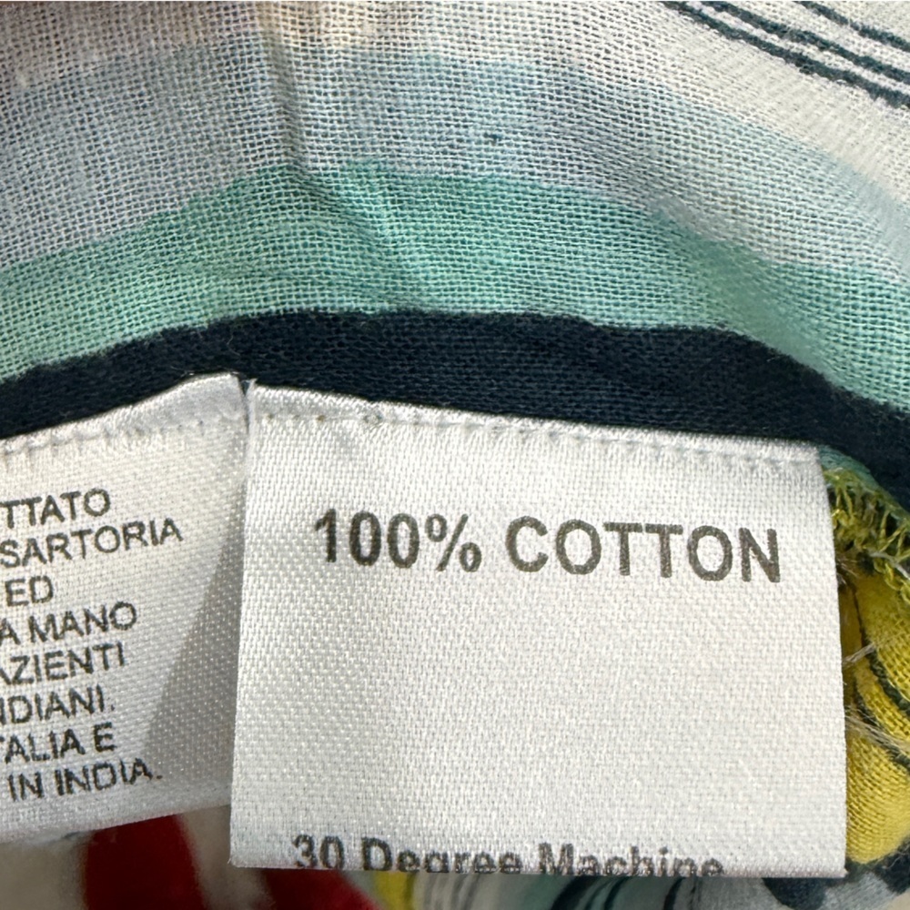 Antica Sartoria Striped Multicolor Women's Top with Embroidery 100% Cotton - Picture 6 of 6